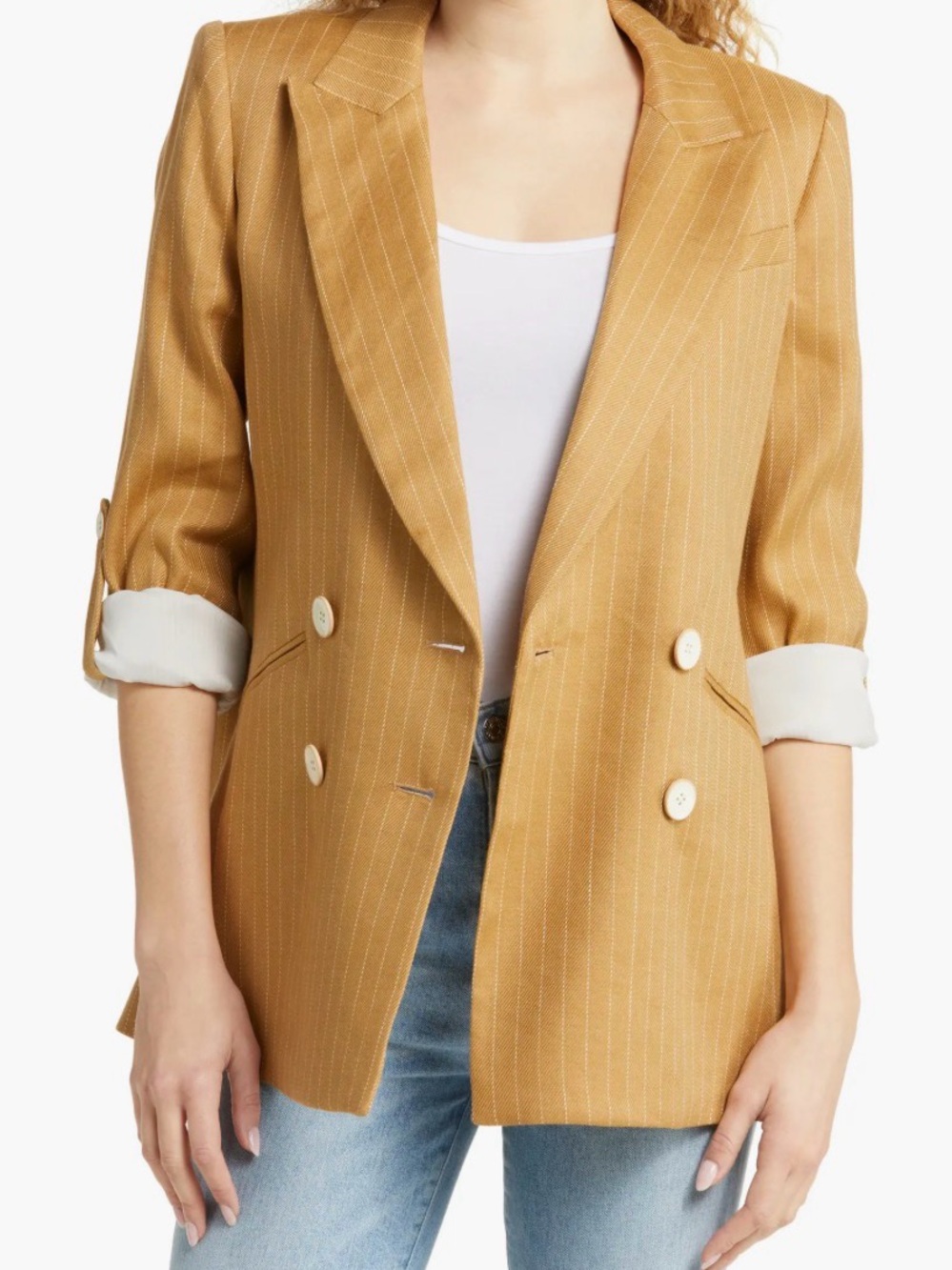 Veronica Beard Pinstripe Double-Breasted Blazer